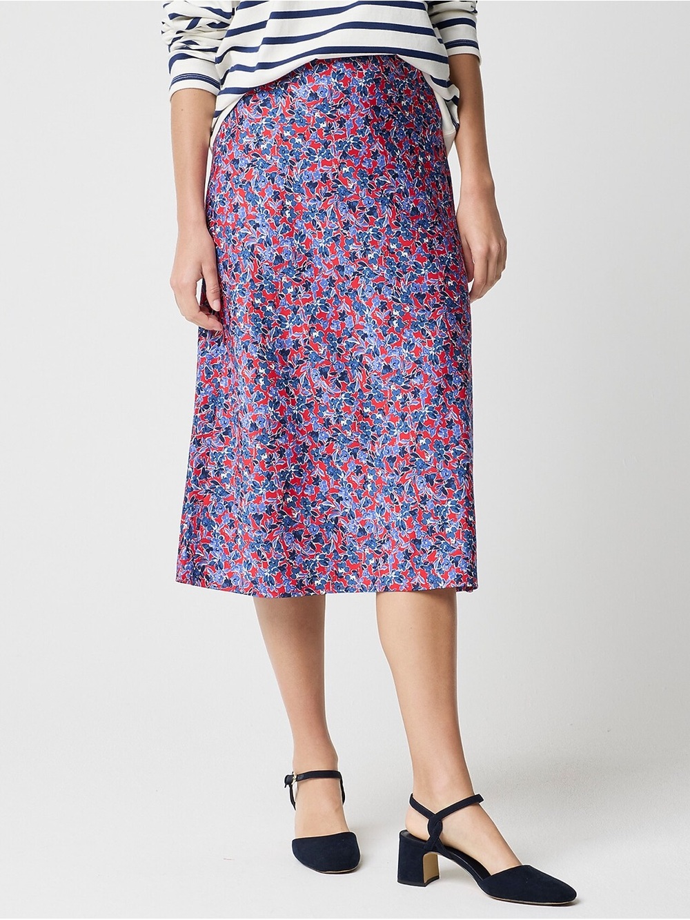 NWT J. Crew Factory | Printed Bias Slip Skirt